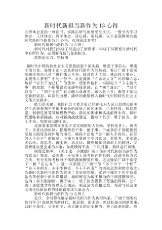 新时代新担当新作为13心得