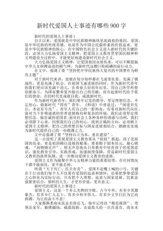 新时代爱国人士事迹有哪些900字
