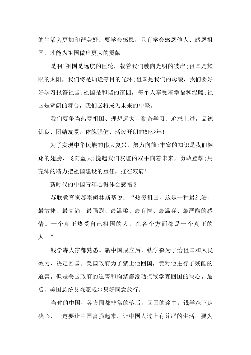 新时代的中国青年心得体会感悟5篇_第3页