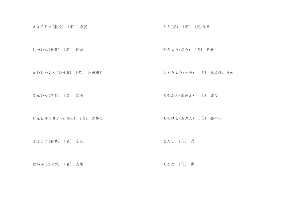 新标准日本语初级第1课单词_第2页