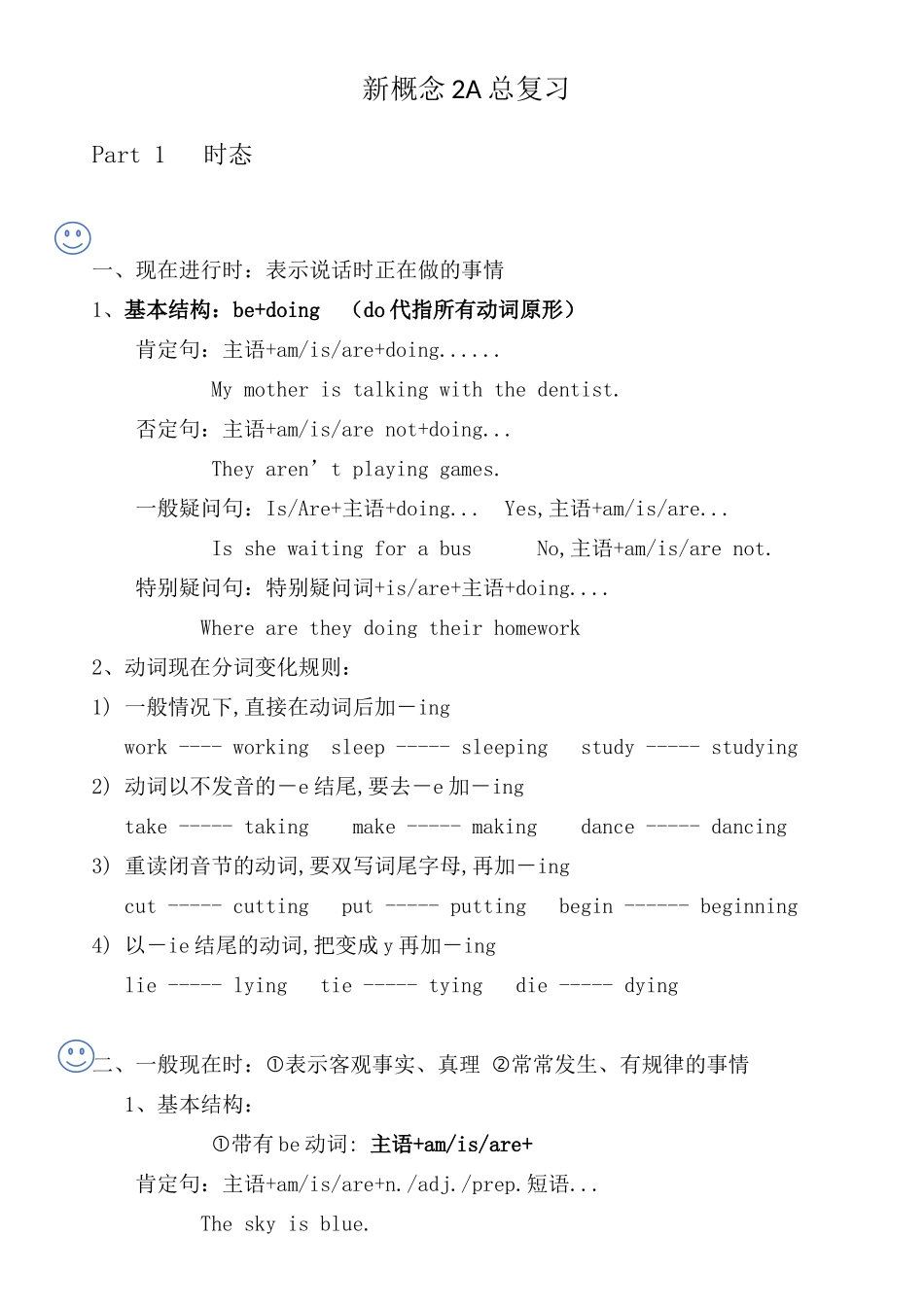 新概念青少版2A复习总结_第1页