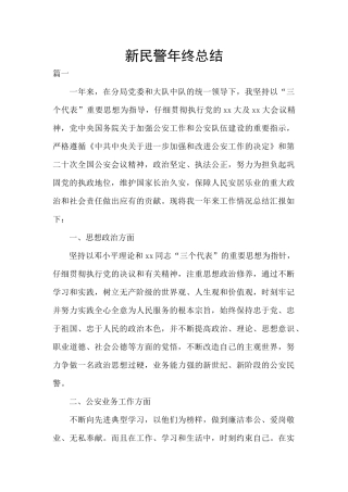 新民警年终总结