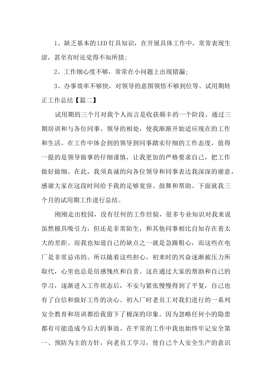 新版2024试用期转正工作总结_第3页