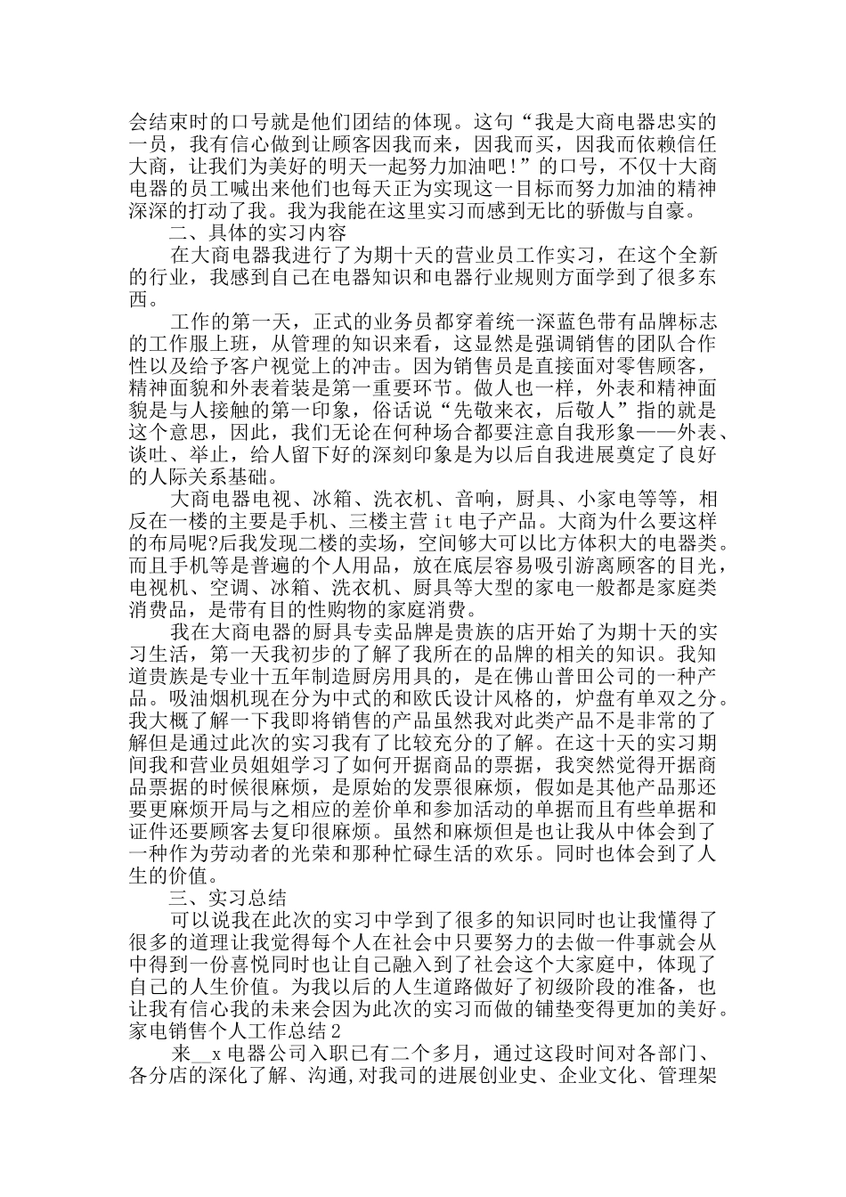 新版家电销售个人工作总结_第2页