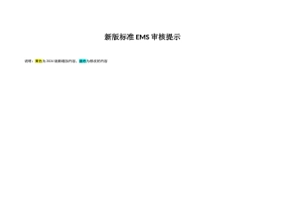 新版标准EMS审核提示
