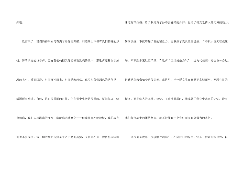 新生入学军训心得体会7篇2024_第2页