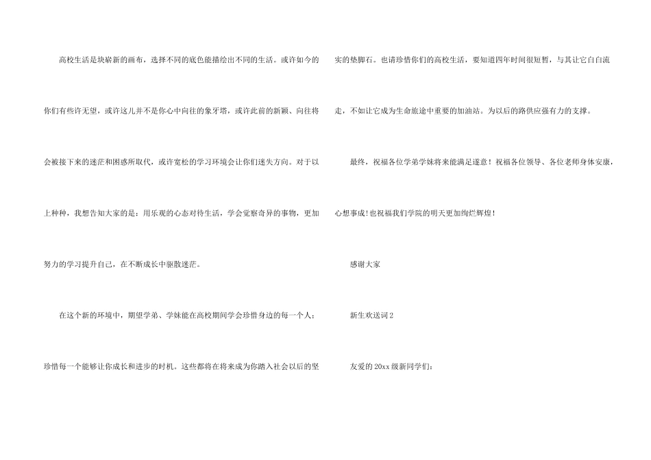 新生欢迎词（5篇）_第2页