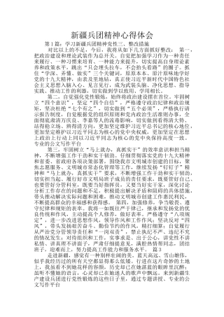 新疆兵团精神心得体会