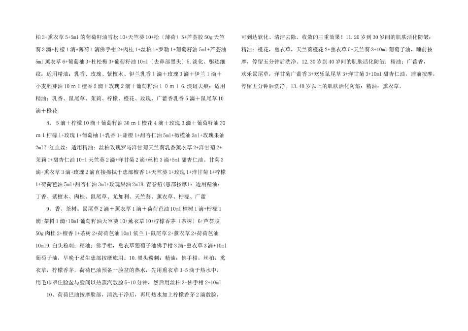 新编整编汇总的精油配方资料大全_第2页