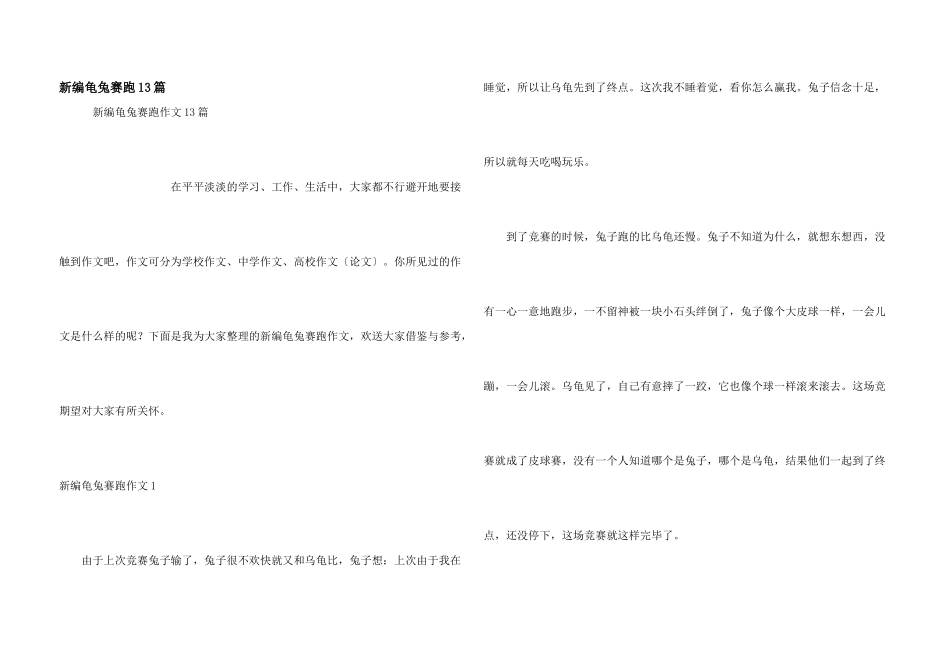 新编龟兔赛跑13篇_第1页