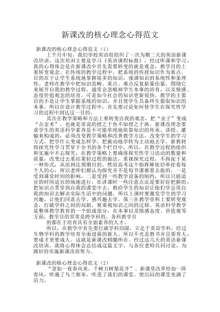 新课改的核心理念心得范文