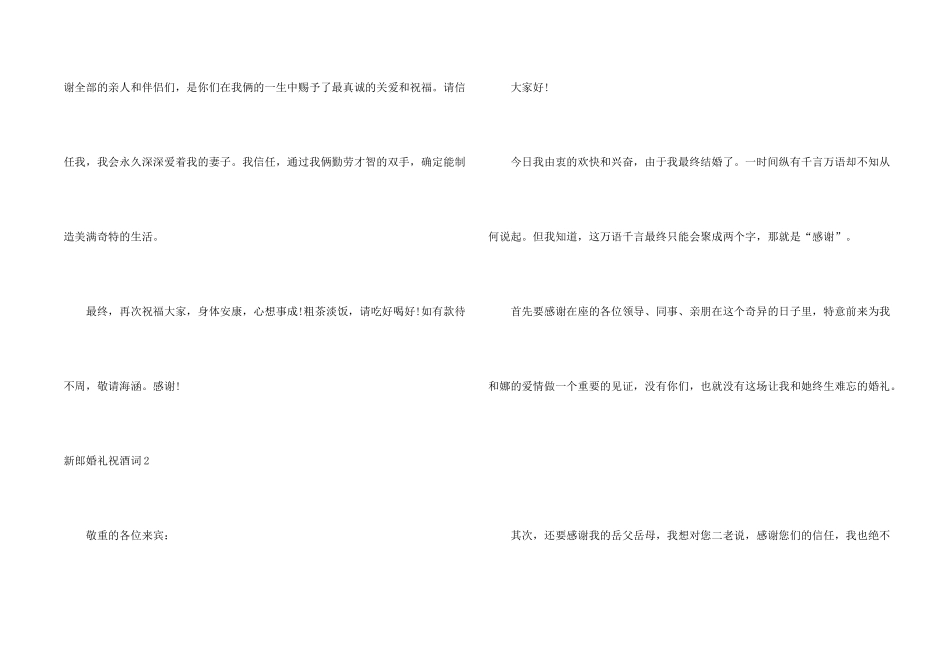 新郎婚礼祝酒词_第2页