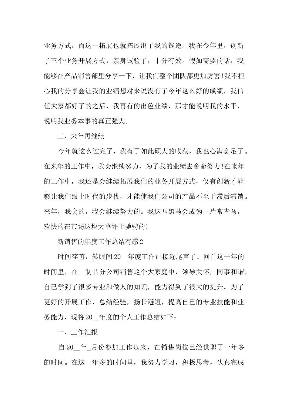 新销售的年度工作总结有感范本10篇_第2页