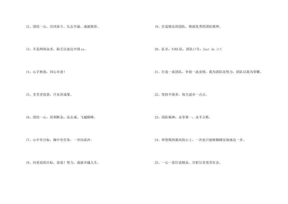 新颖的团队口号大集合36句_第2页
