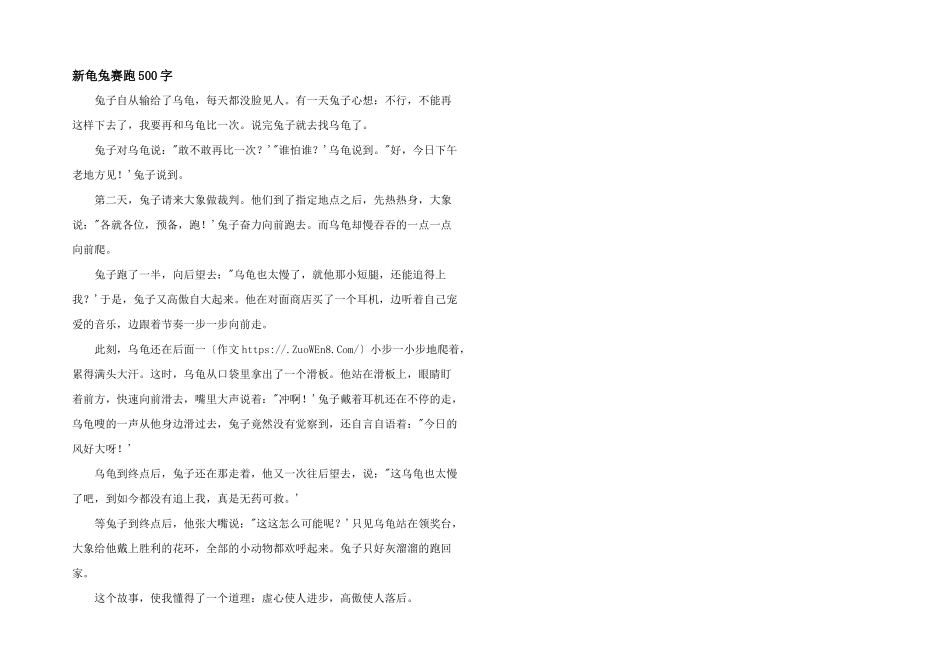 新龟兔赛跑500字_第1页