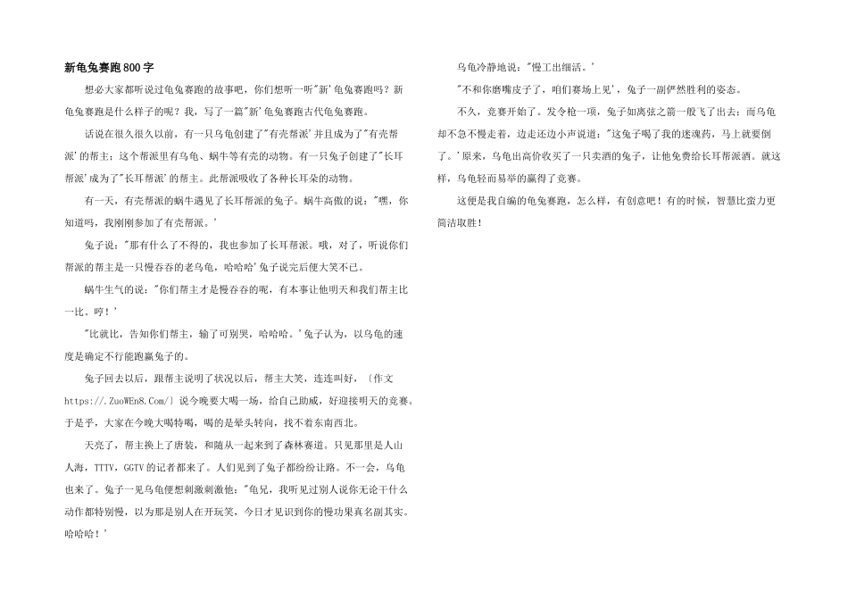 新龟兔赛跑800字_第1页