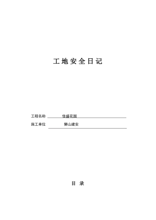 施工工地安全日记