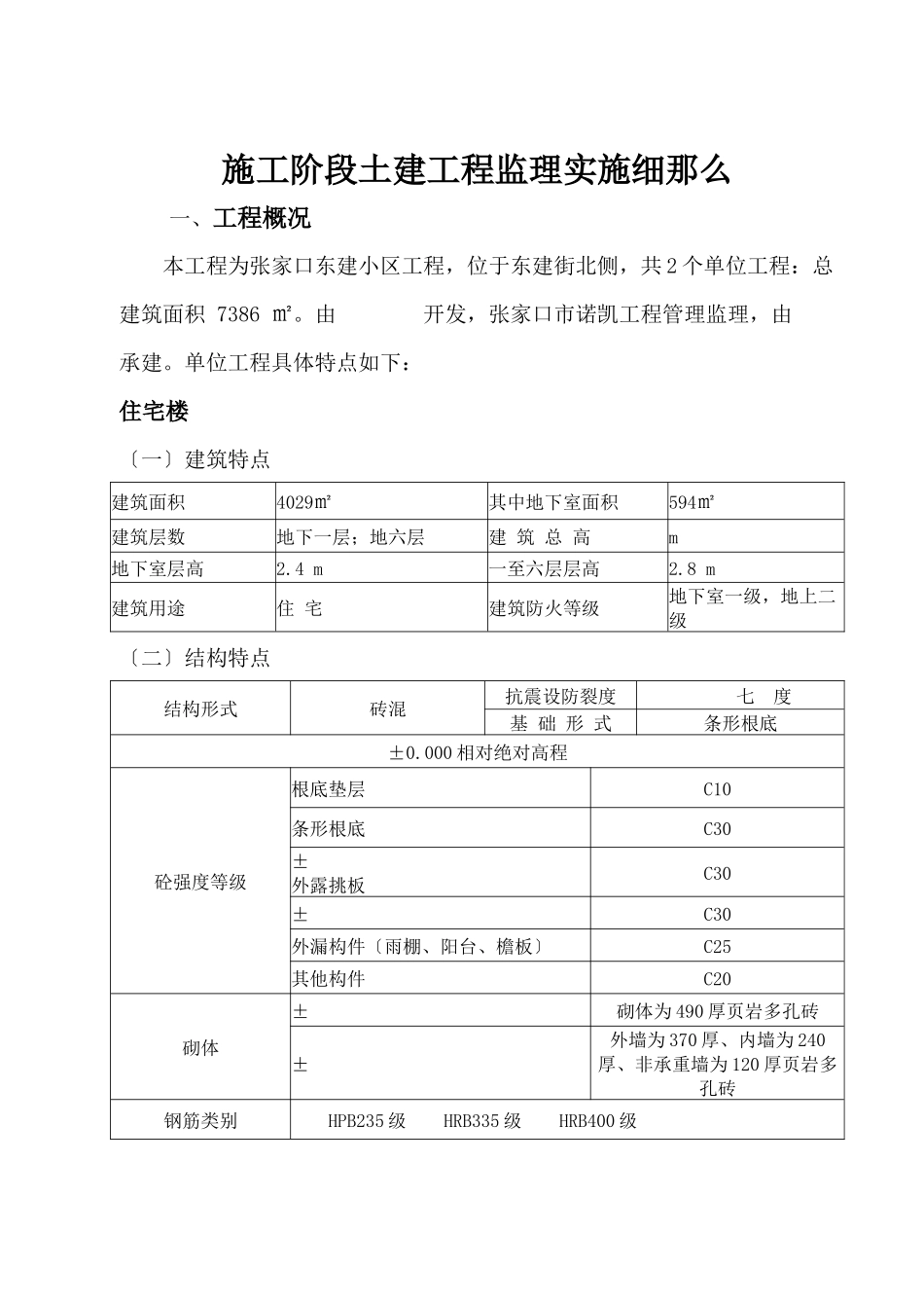 施工阶段土建工程监理实施细则_第1页