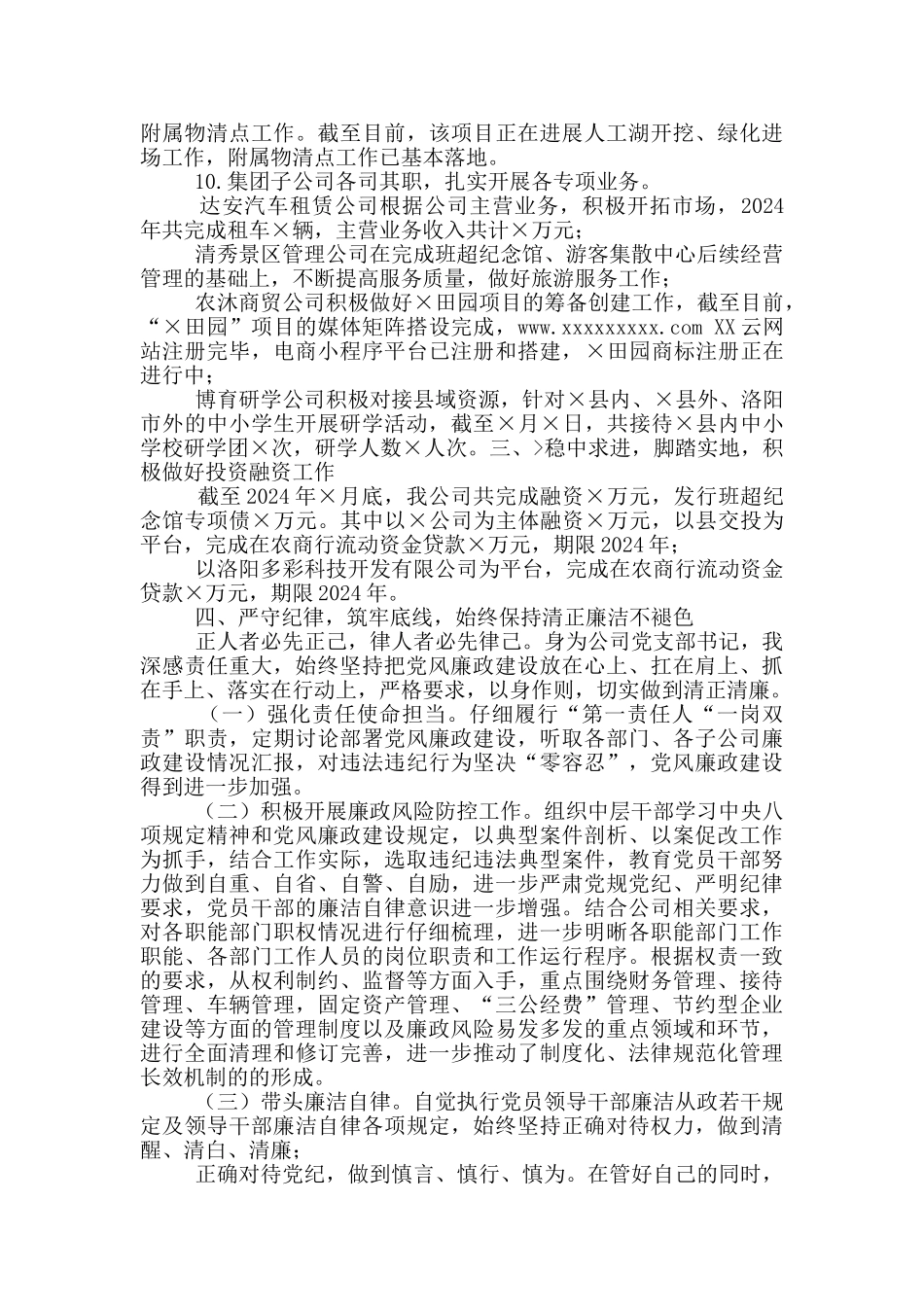 旅游资源开发集团有限公司董事长2024年述职报告_第3页