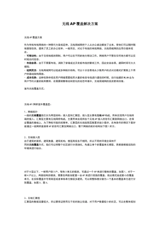 无线AP覆盖解决方案