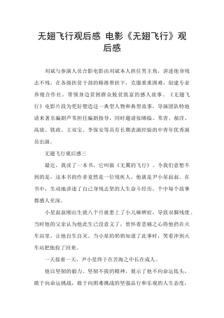 无翅飞翔观后感