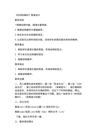 时间的脚印教案