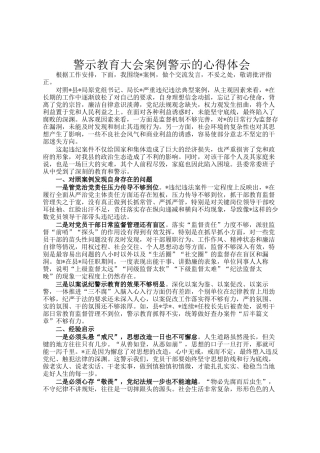 警示教育大会案例警示的心得体会