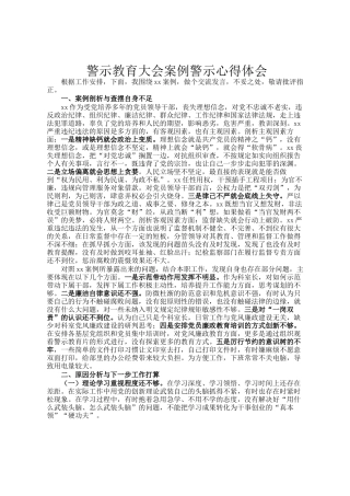 警示教育大会案例警示心得体会