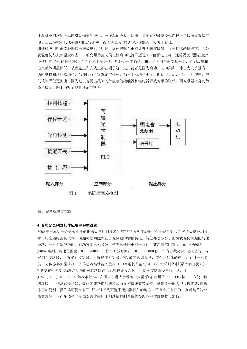 明电变频器系统在纺织行业粗纱机电气控制系统应用分析_第3页