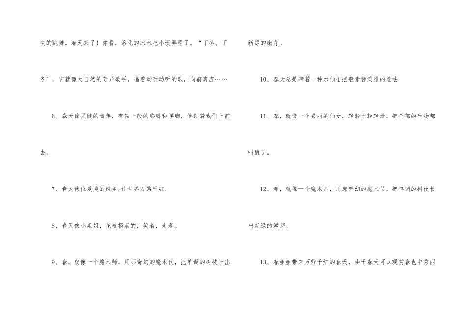 春天拟人句15篇_第2页