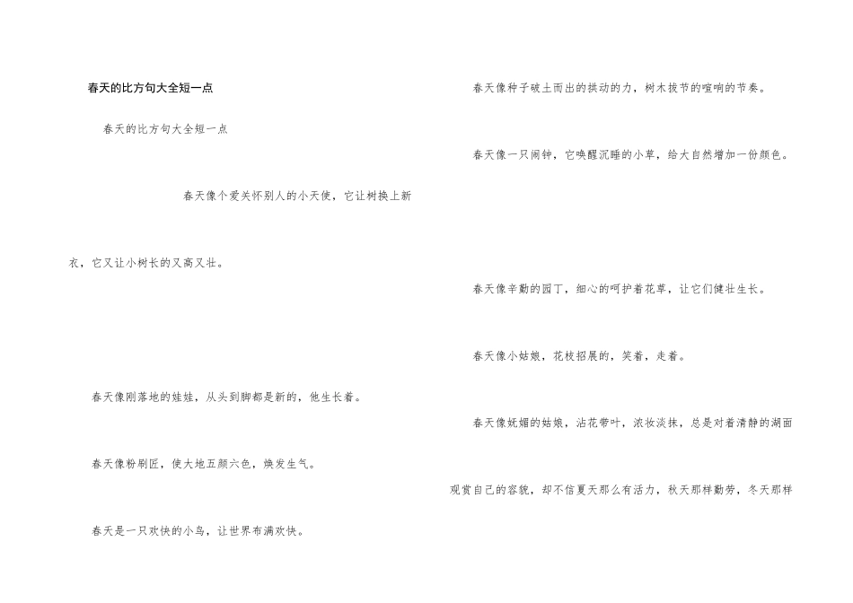 春天的比喻句大全短一点_第1页