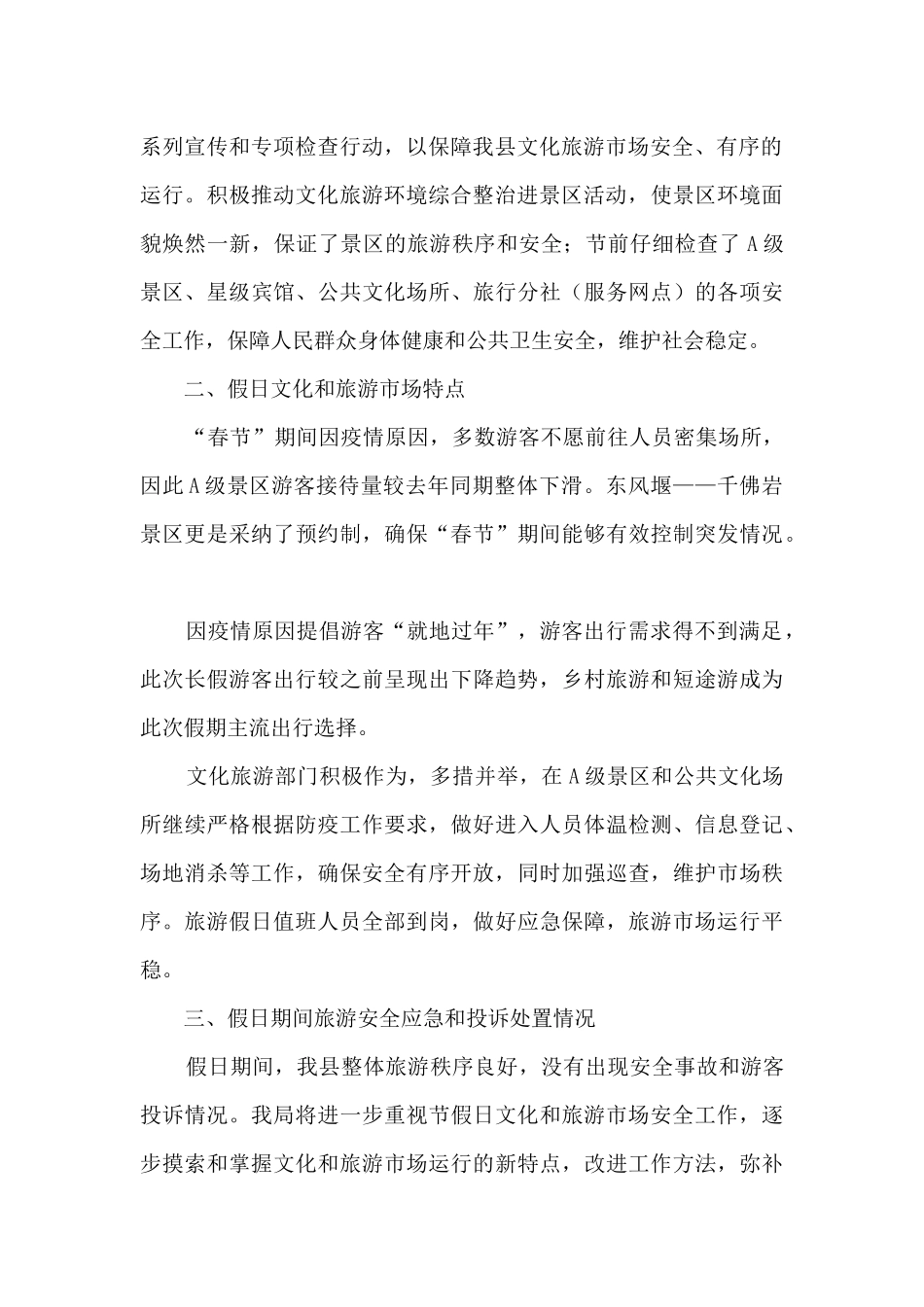 春节假日文化和旅游工作总结_第2页