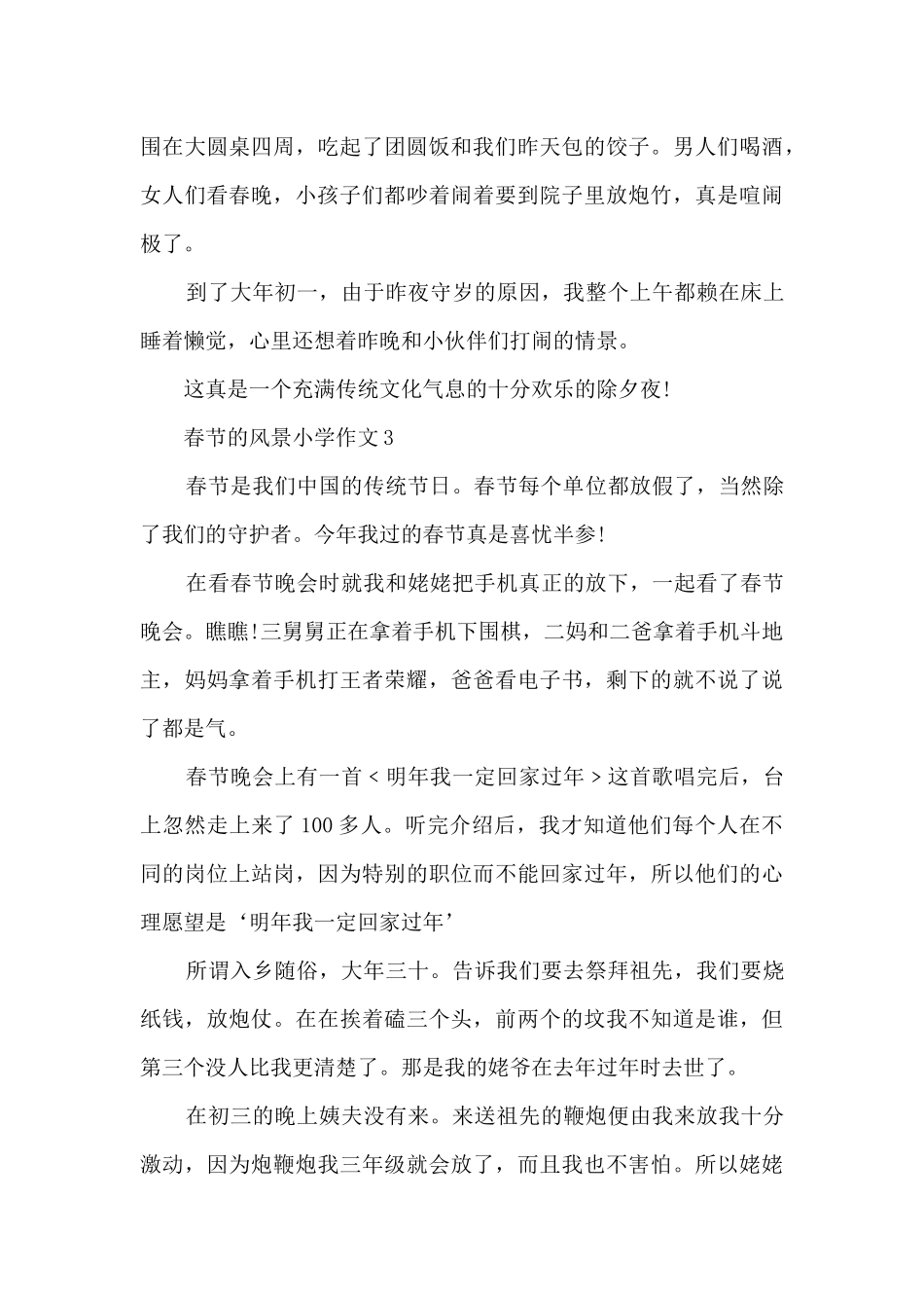 春节的风景小学作文5篇_第3页