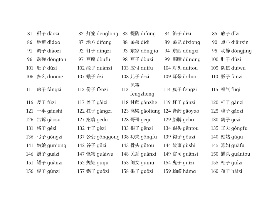 普通话水平测试用常用必读轻声词语表_第2页