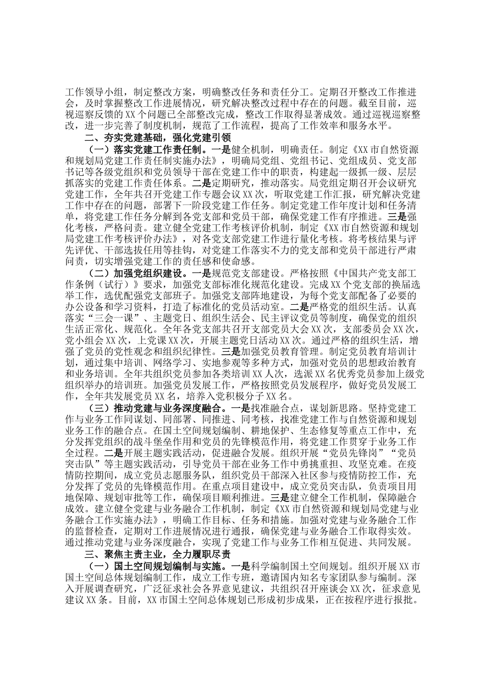 某市自然资源和规划局局长2024年度述职述廉述学述法报告_第2页