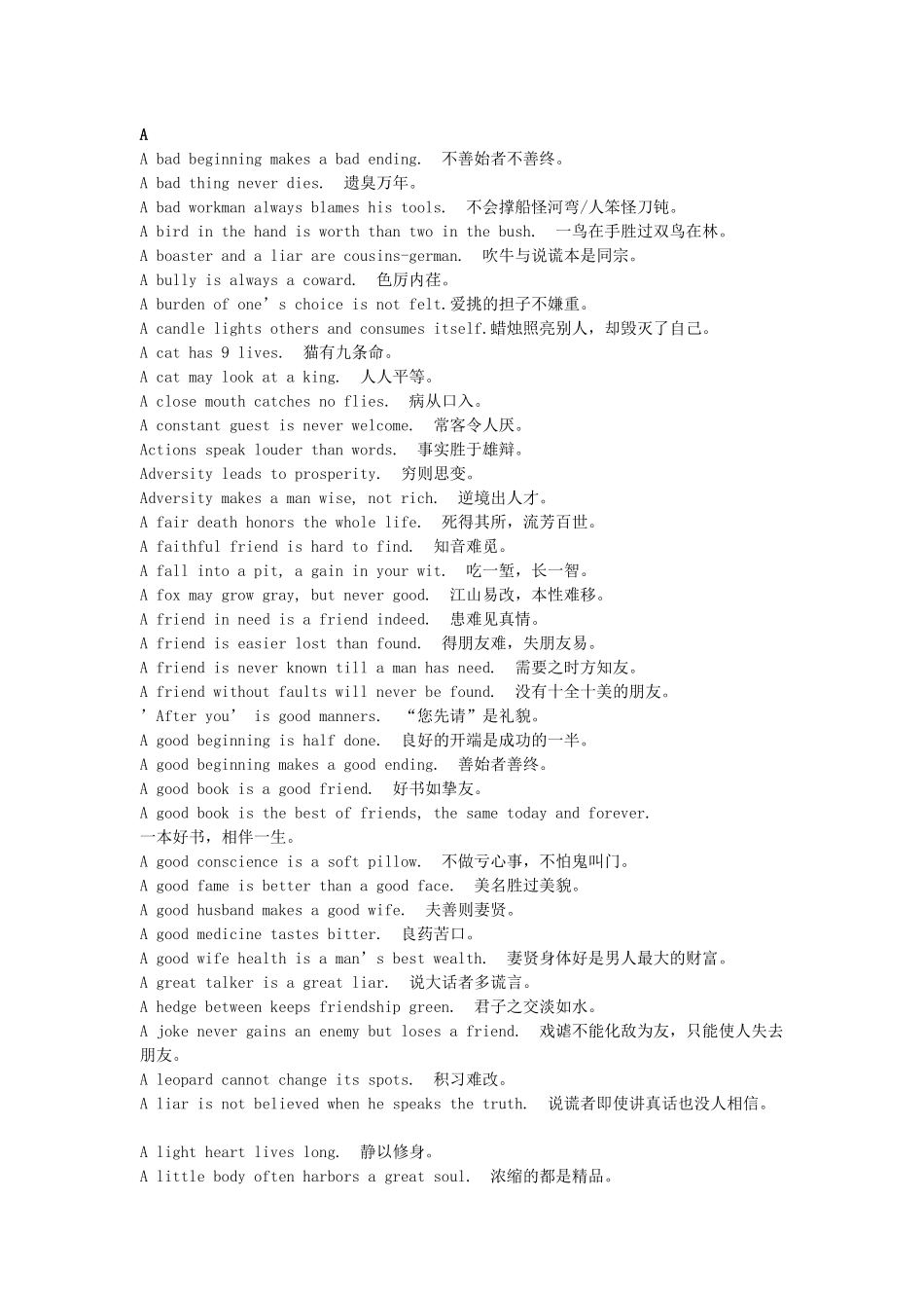 高中英语500条英文谚语_第1页