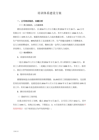 某大型制造企业培训体系建设方案设计