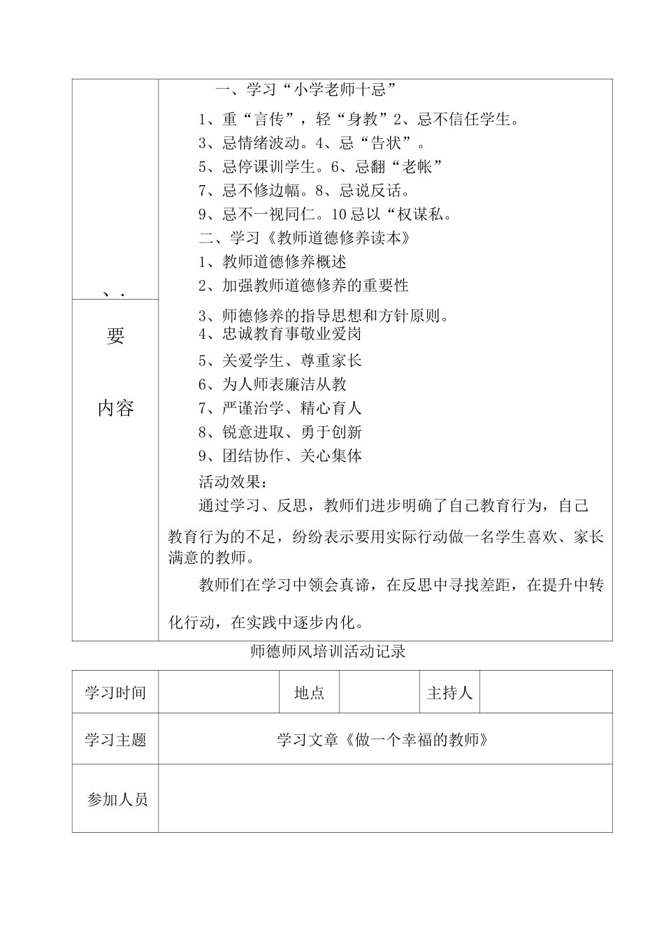 教育教学技能培训活动记录表_第3页