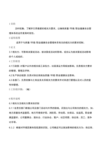 《相关方要求控制程序》