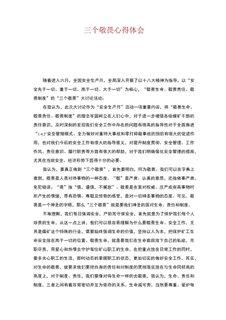 三个敬畏心得体会