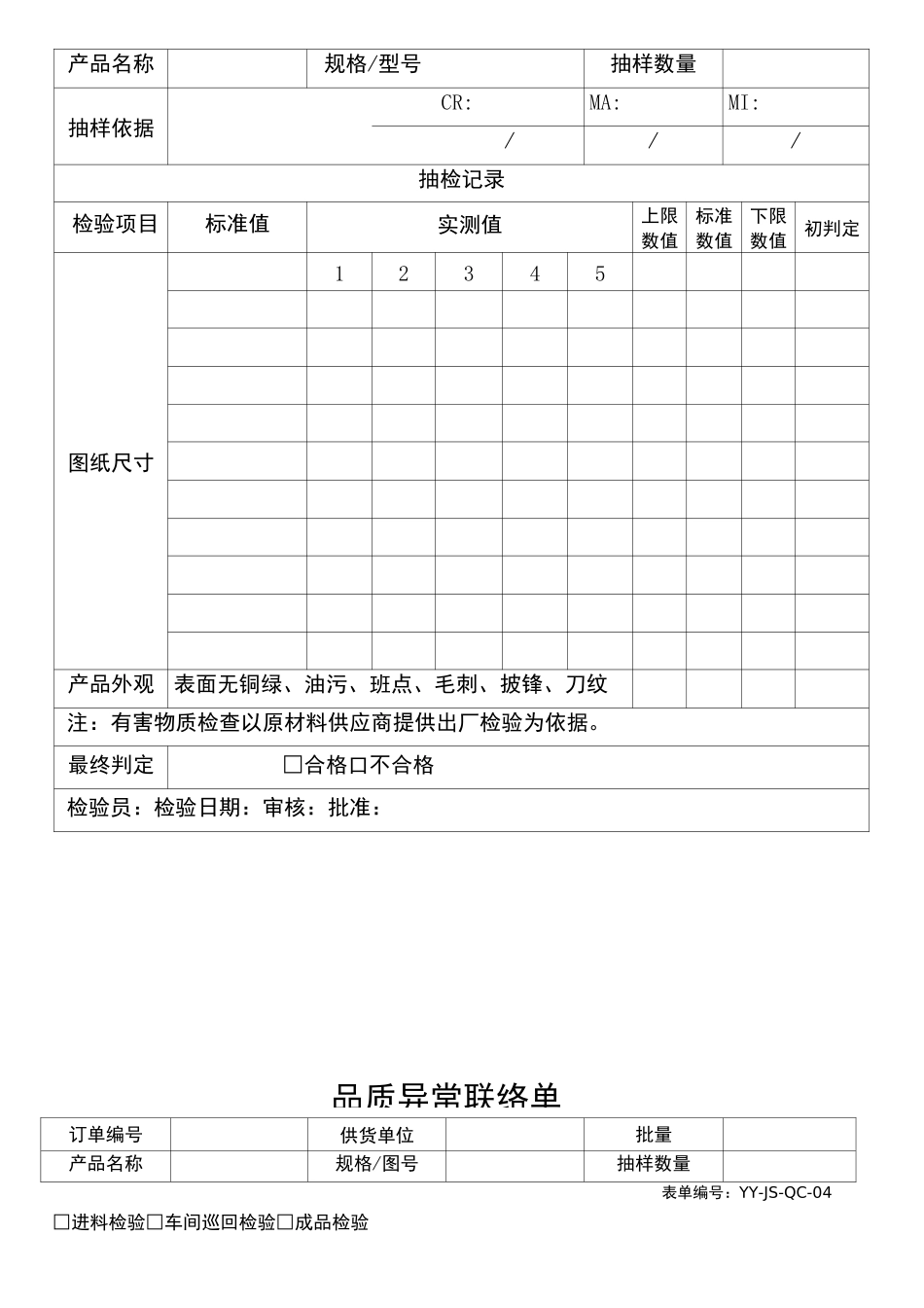 品质部使用表单_第3页