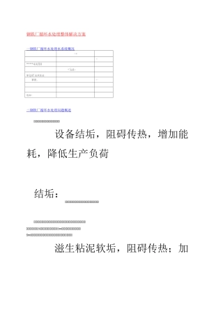 钢铁厂循环水处理整体解决方案―北京邦驰世纪水处理科技有限公司汇总
