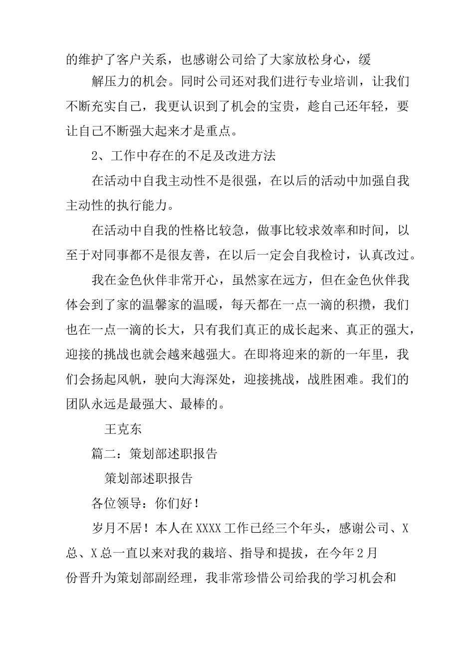 活动执行述职报告_第2页