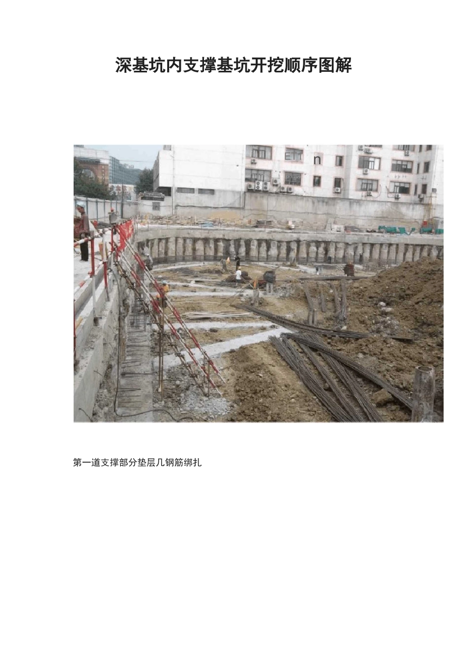 深基坑内支撑基坑开挖顺序图解_第1页