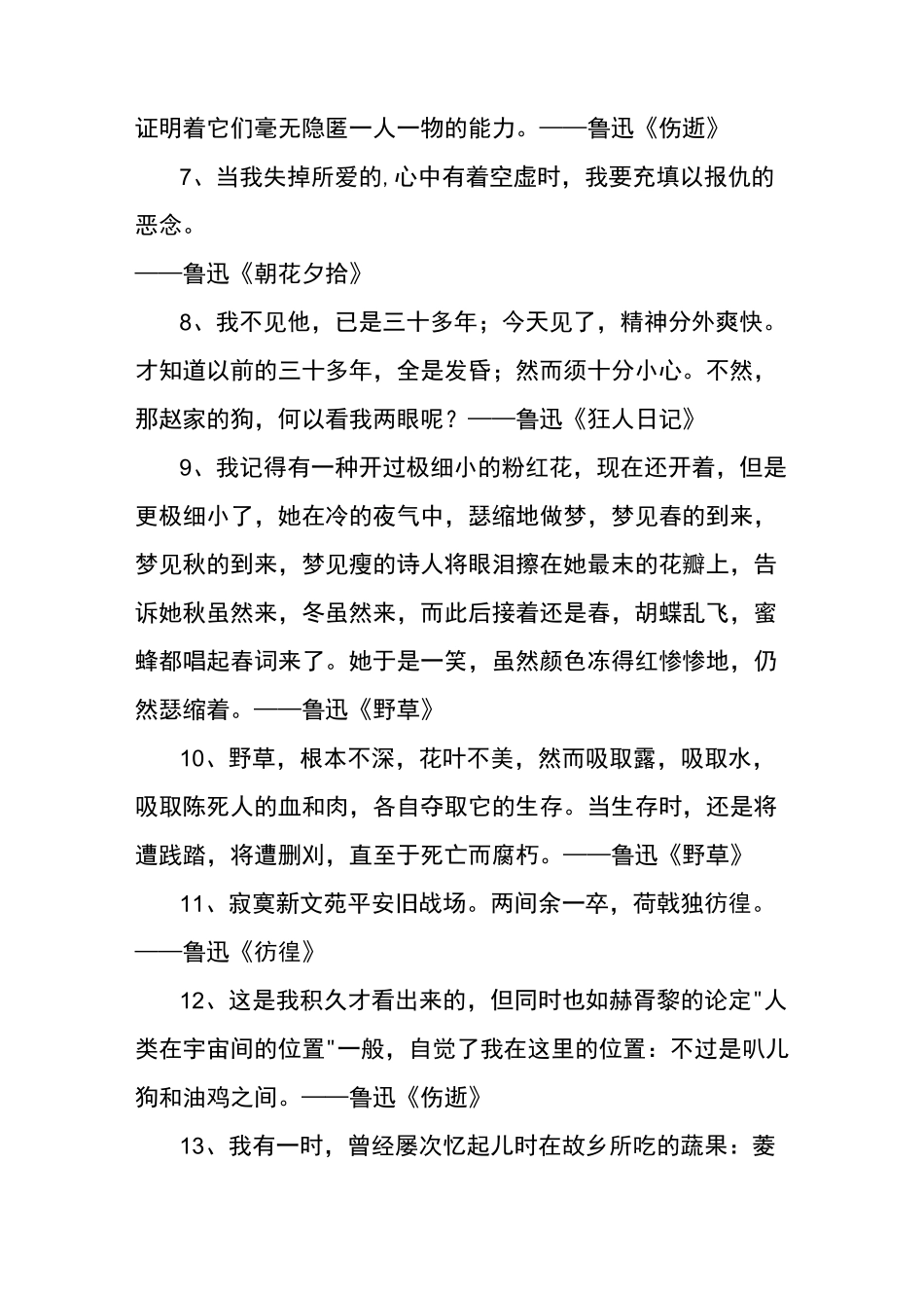 鲁迅经典文章片段_第2页