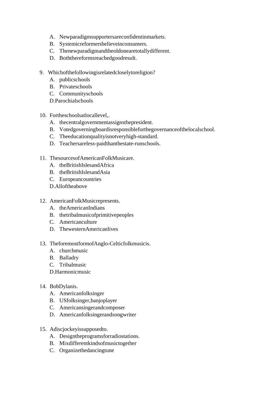 美国社会与文化课后练习题_第2页