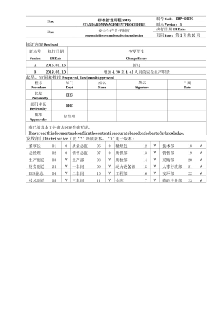 安全生产责任制(化工企业)