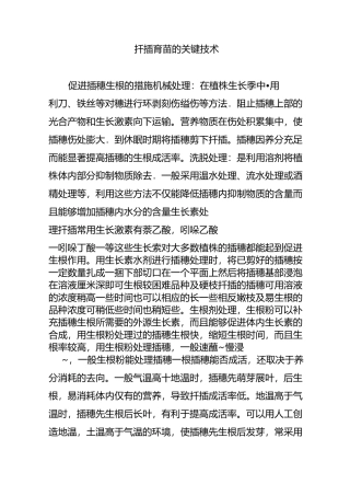 扦插育苗的关键技术