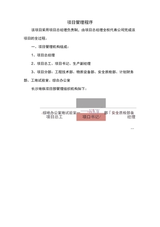 管理组织机构、人员及程序