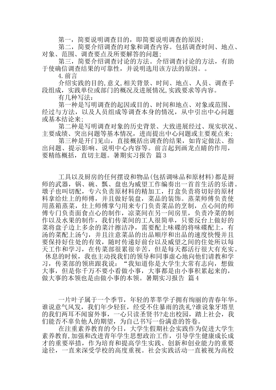 暑期实习报告模板集合5篇_第2页